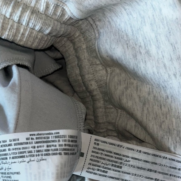 NWOT Abercrombie and Fitch YPB neoKNIT Sweatpants Small S Short Heather Grey - Picture 11 of 13
